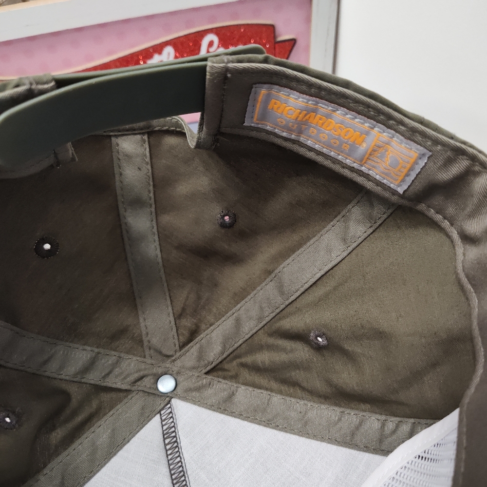 🗻 NWT Richardson R Active UPF 50 OSFA Harbour Nylon Adjustable Trucker Hat - Picture 9 of 10